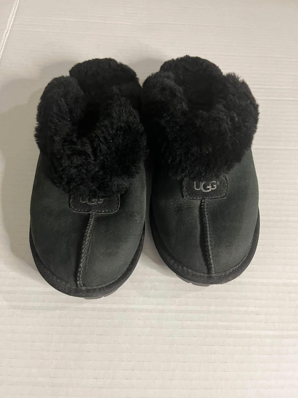 UGG  Black Cozy Shearling Clog Slippers
